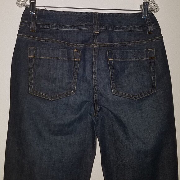 Ann Taylor Denim Capris Cropped Jeans Curvy Fit Lindsay Waist Size 6 Dark Wash - Picture 5 of 8